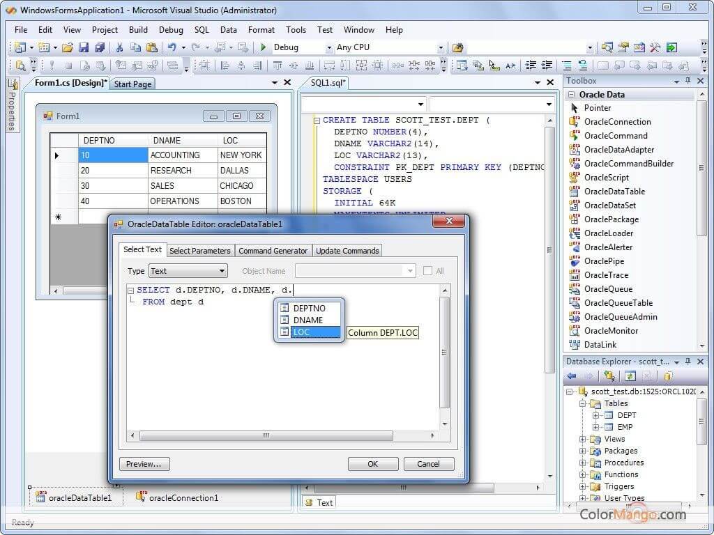 dotConnect for Oracle Screenshot