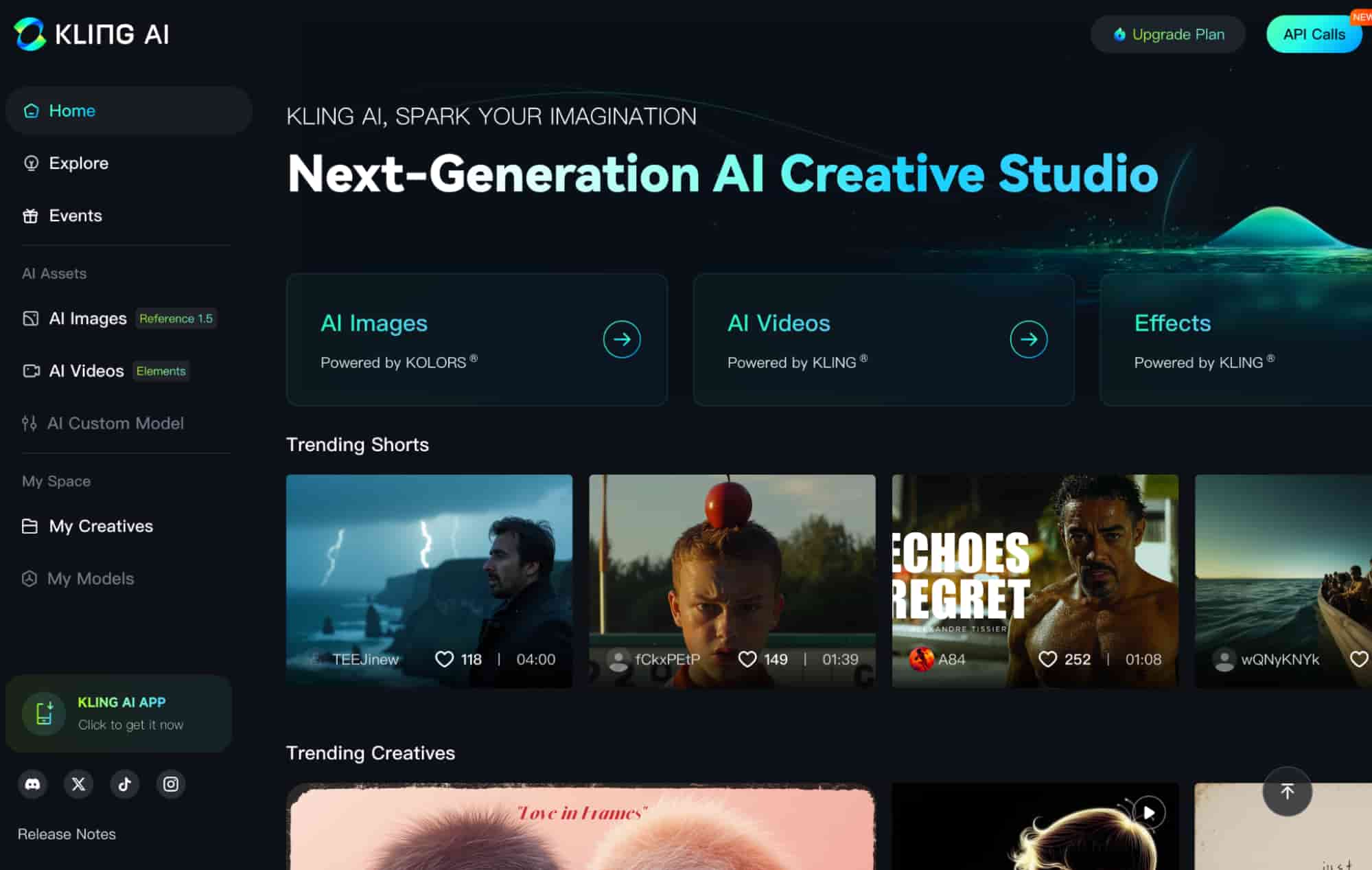 Kling AI text-to-video interface demonstrating prompt input and video generation process