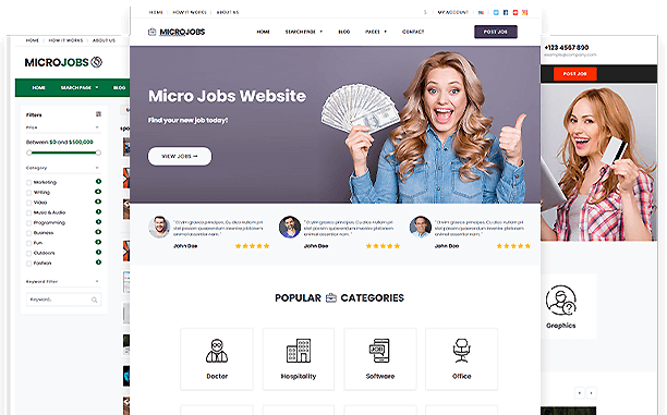 PremiumPress Micro Jobs Theme Screenshot