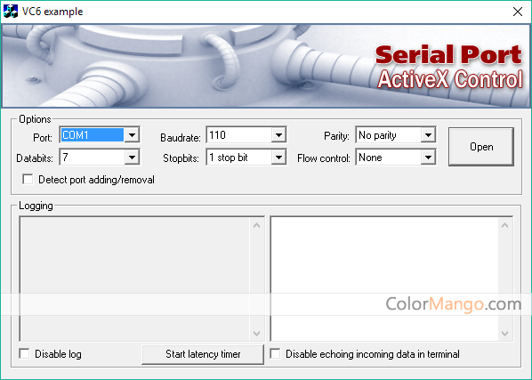Serial Port ActiveX Control Screenshot