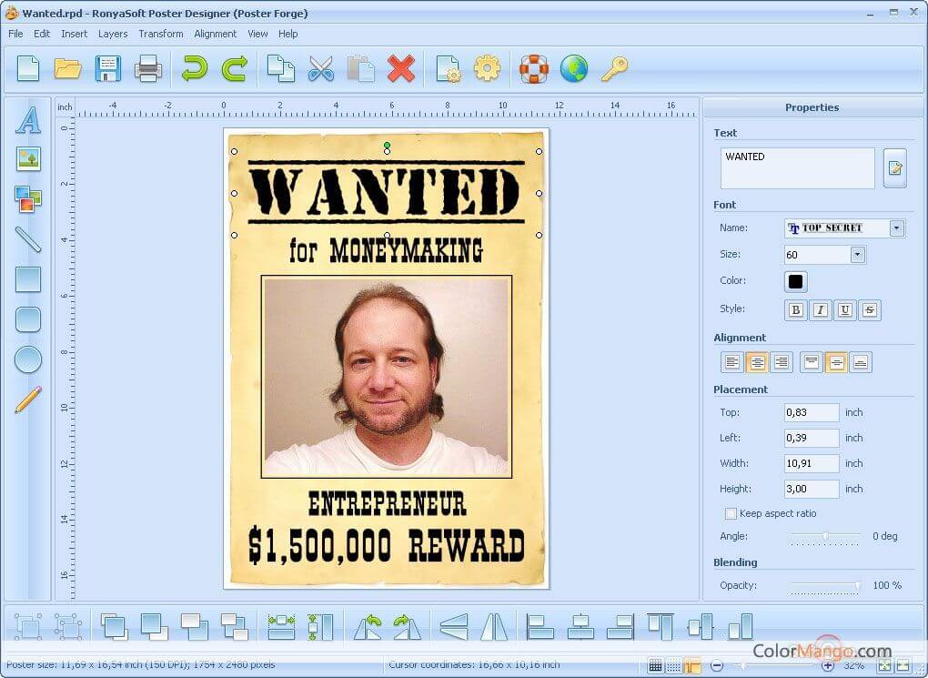 RonyaSoft Poster Designer Screenshot