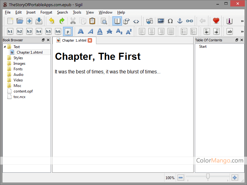 Sigil Ebook Screenshot