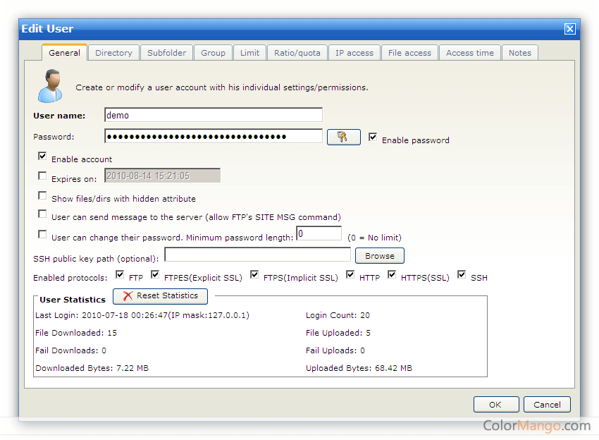configure wing ftp server email