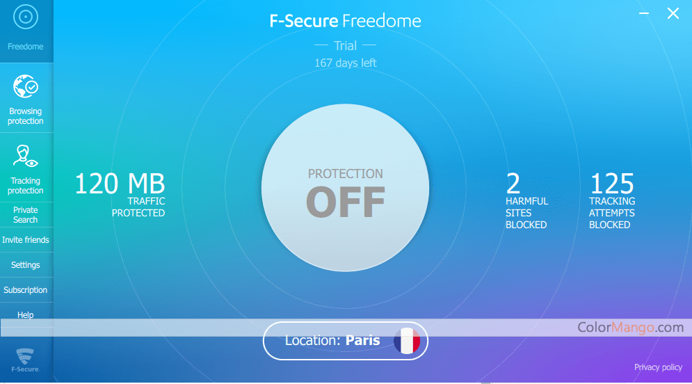 F-Secure Freedome Screenshot
