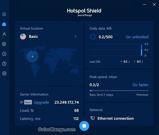 Hotspot Shield VPN Screenshot