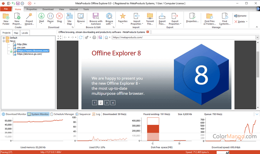 Offline Explorer Screenshot