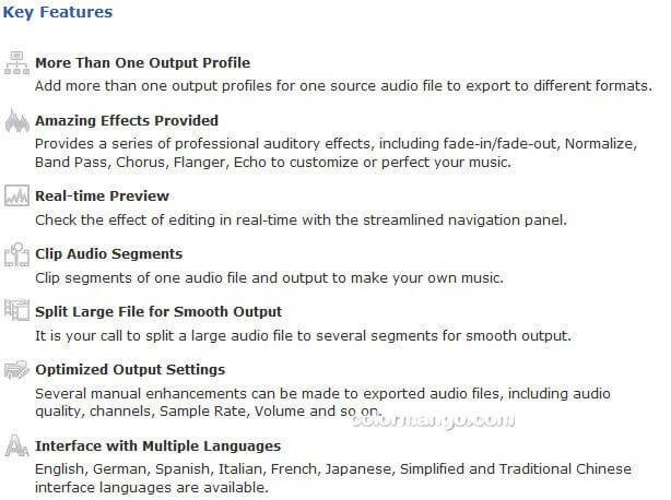 4Media Audio Converter for Mac Features
