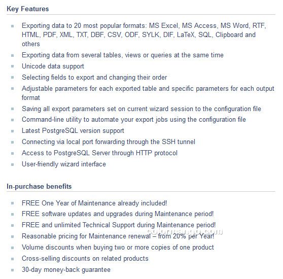 EMS Data Export for PostgreSQL Feature