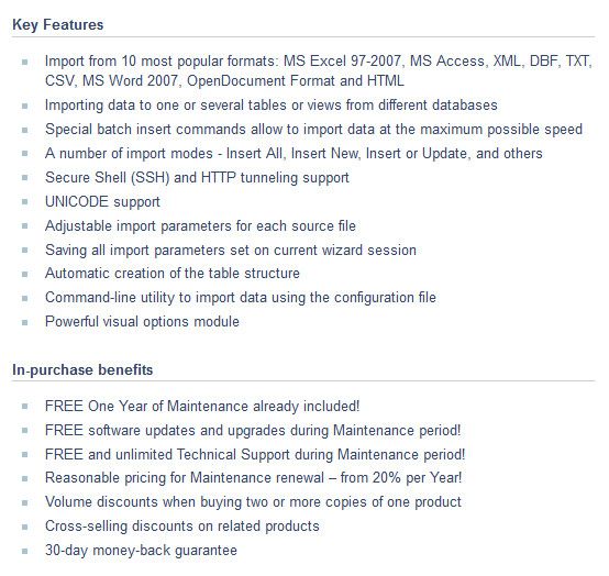EMS Data Import for PostgreSQL Feature
