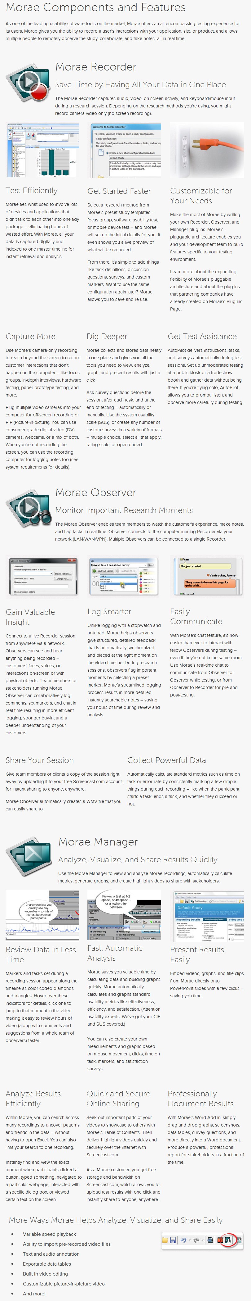 TechSmith Morae Feature