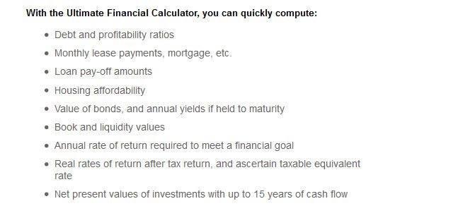 Ultimate Financial Calculator Feature