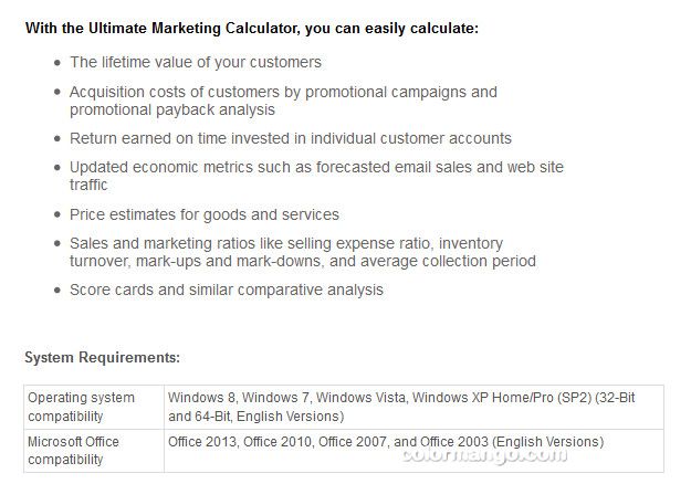 Ultimate Marketing Calculator Feature