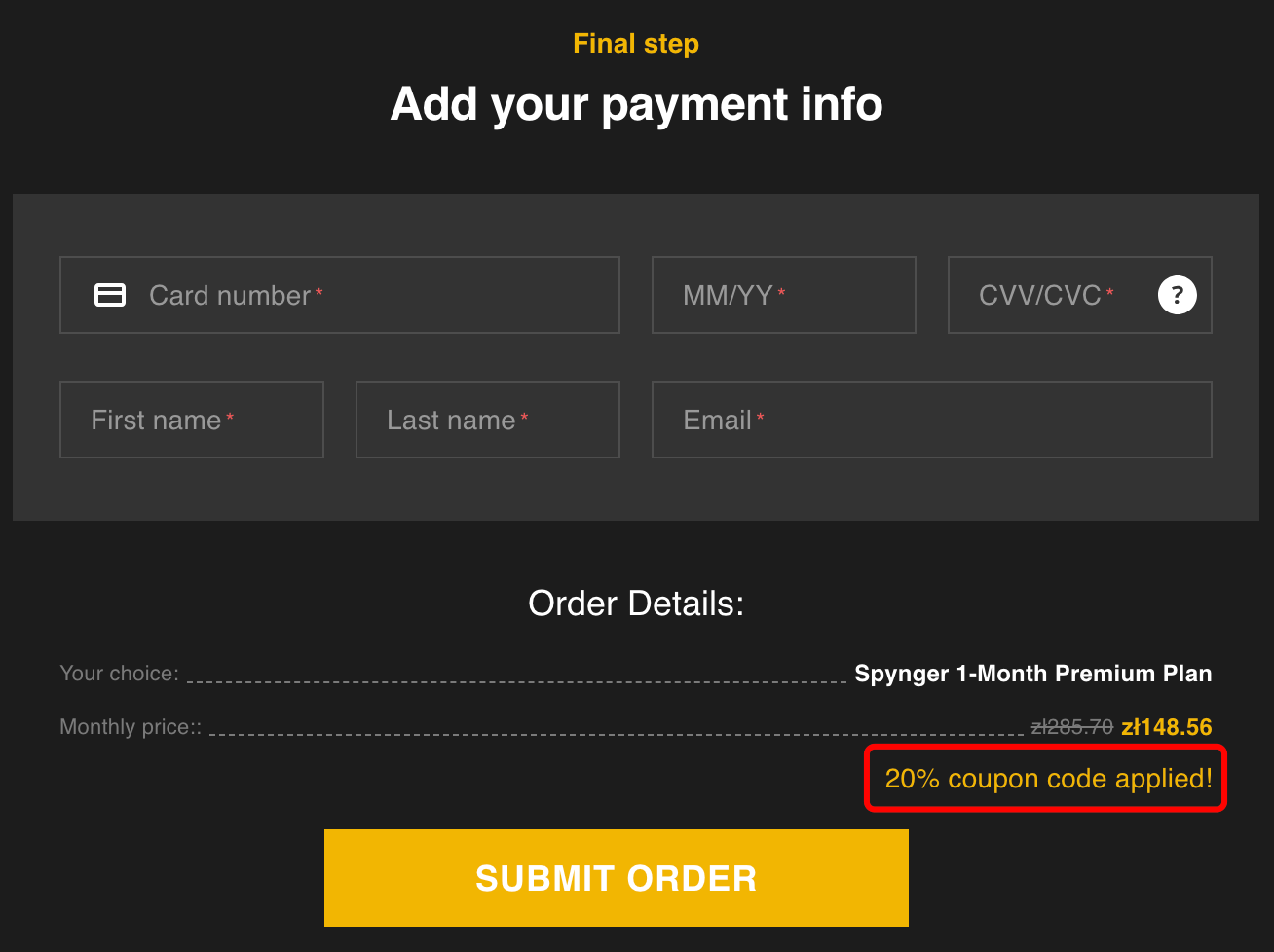 Spynger Discount
