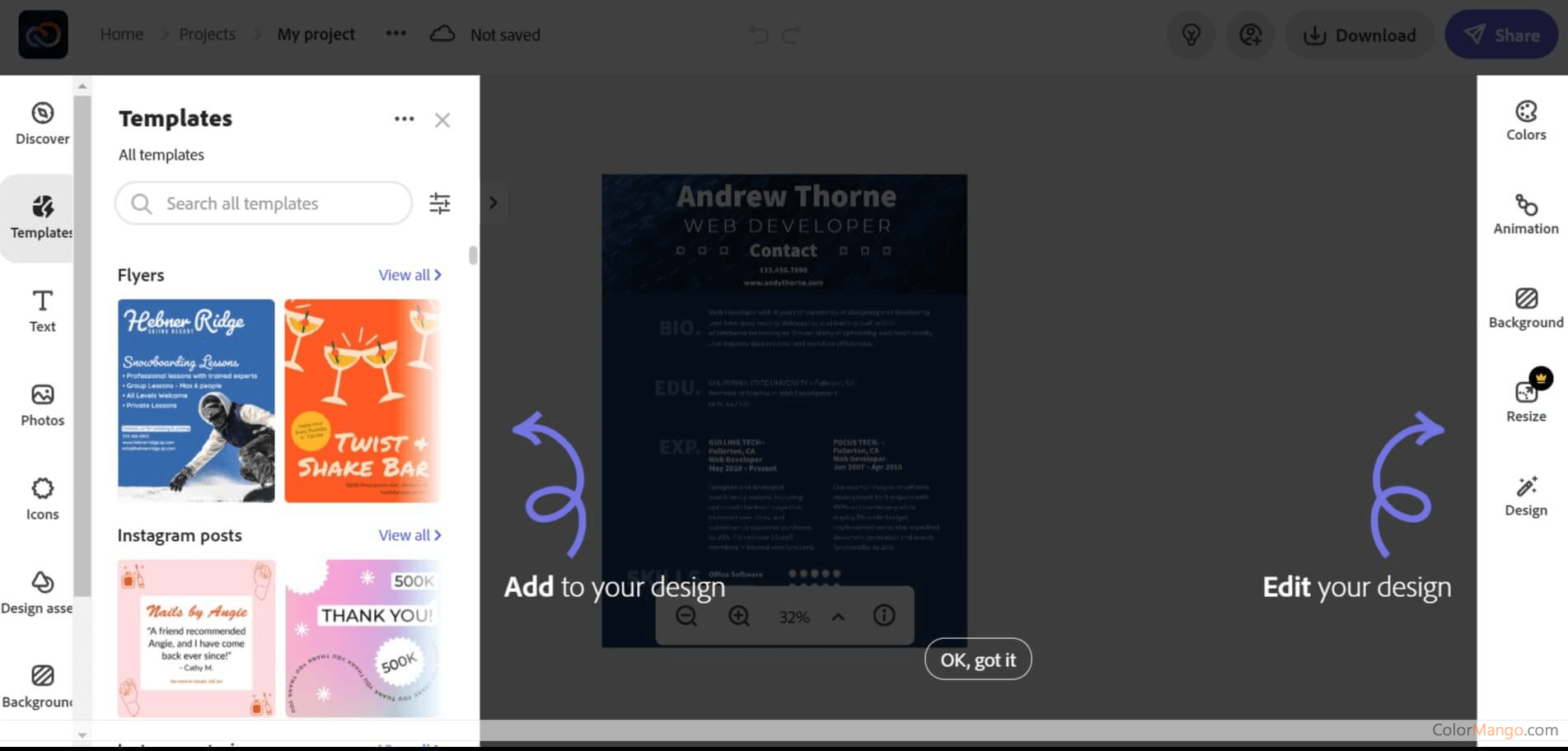 Adobe Express Screenshot