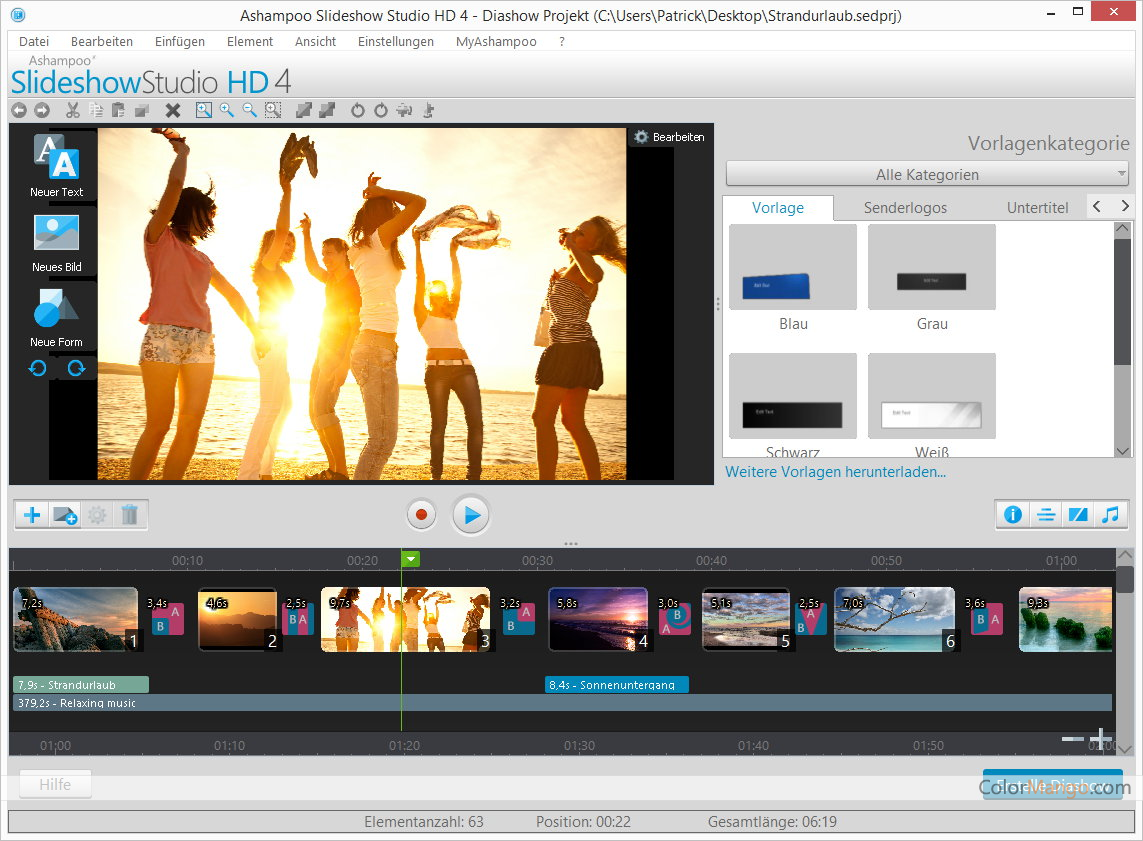 Ashampoo Slideshow Studio HD Screenshot