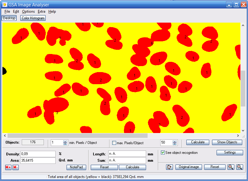 GSA Image Analyser Screenshot