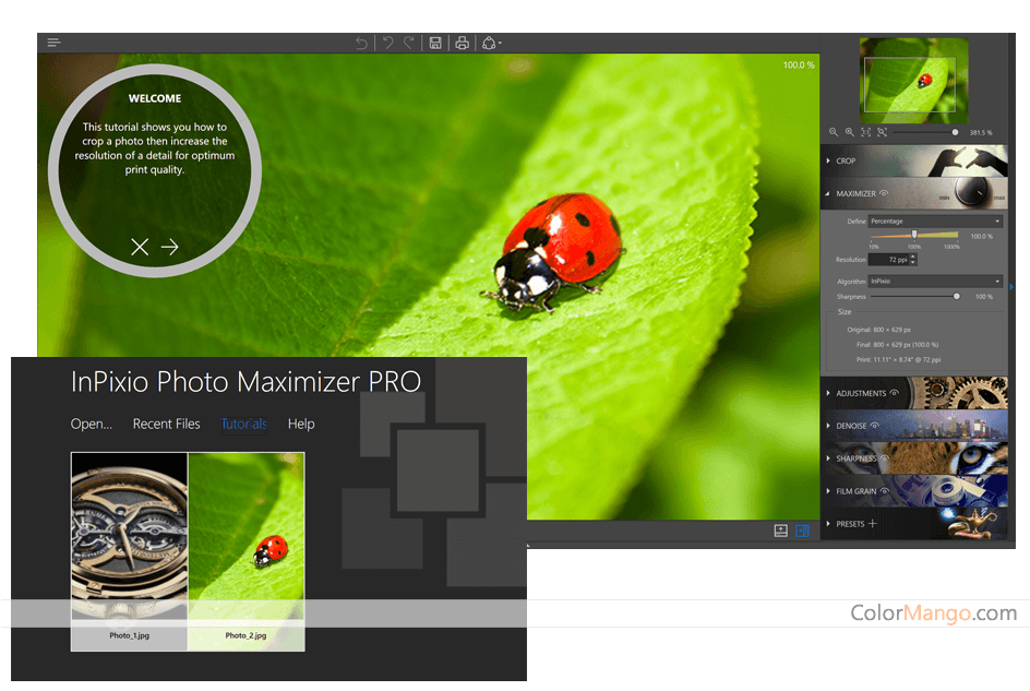 InPixio Photo Maximizer Screenshot