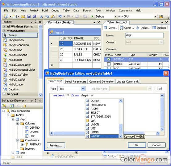 dotConnect for MySQL Screenshot