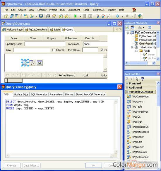 PostgreSQL Data Access Components Screenshot