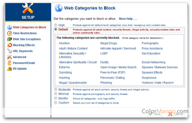 k9 web protection chrome