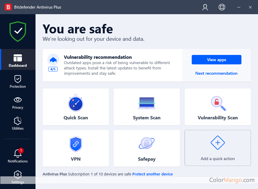 BitDefender Antivirus Plus Screenshot