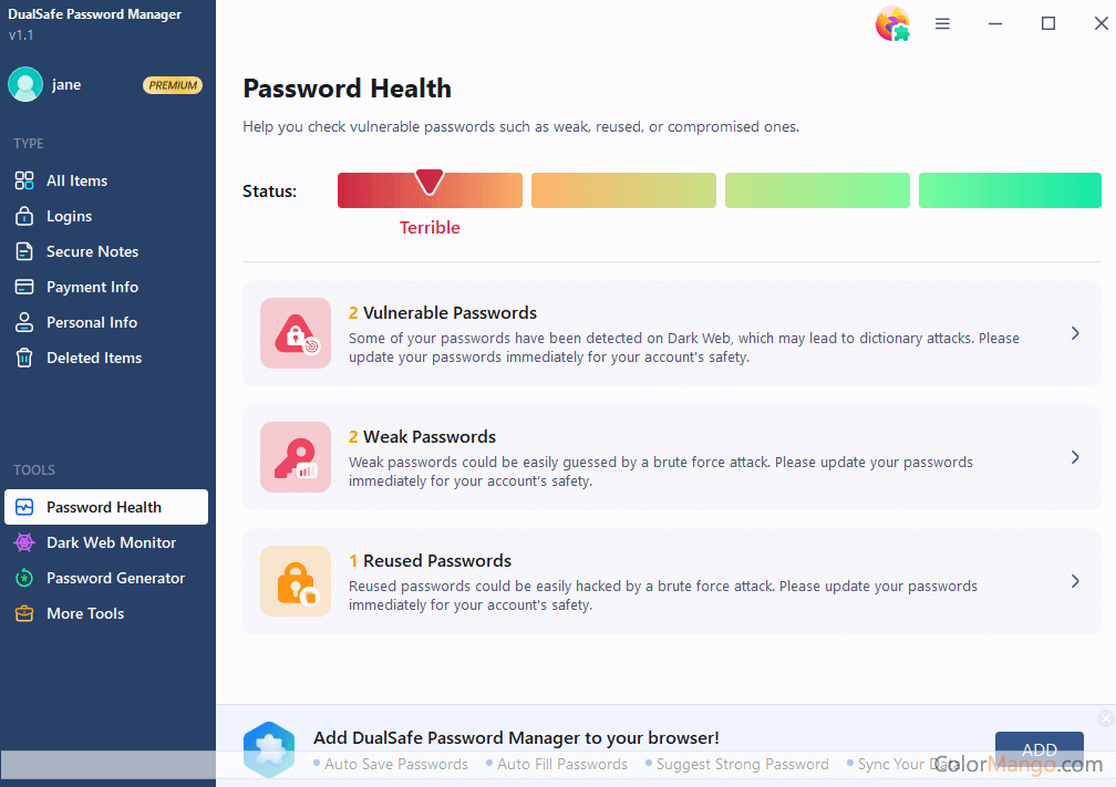 DualSafe Password Manager Screenshot