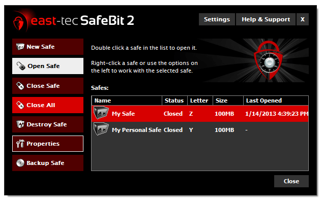 east-tec SafeBit Screenshot