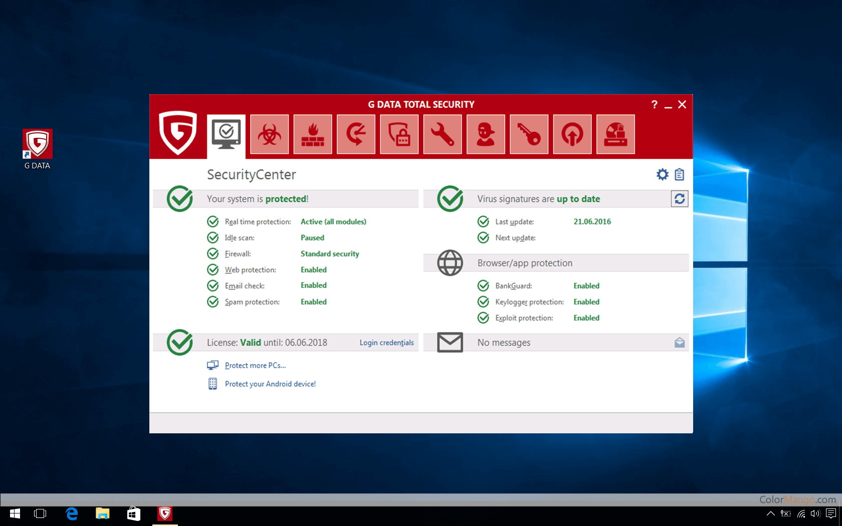G Data Total Security Screenshot