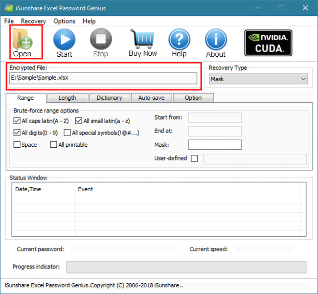iSunshare Excel Password Genius Screenshot