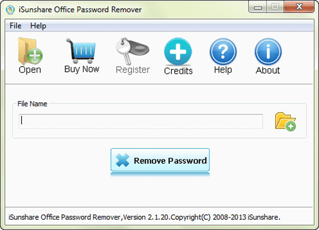 iSunshare Office Password Remover Screenshot