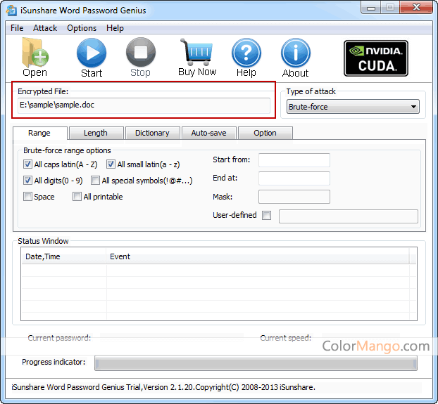iSunshare Word Password Genius Screenshot