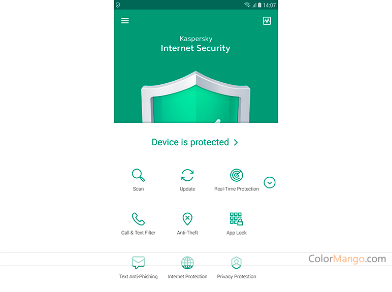 Kaspersky Internet Security for Android Screenshot