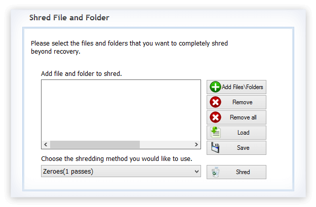Kernel File Shredder Screenshot