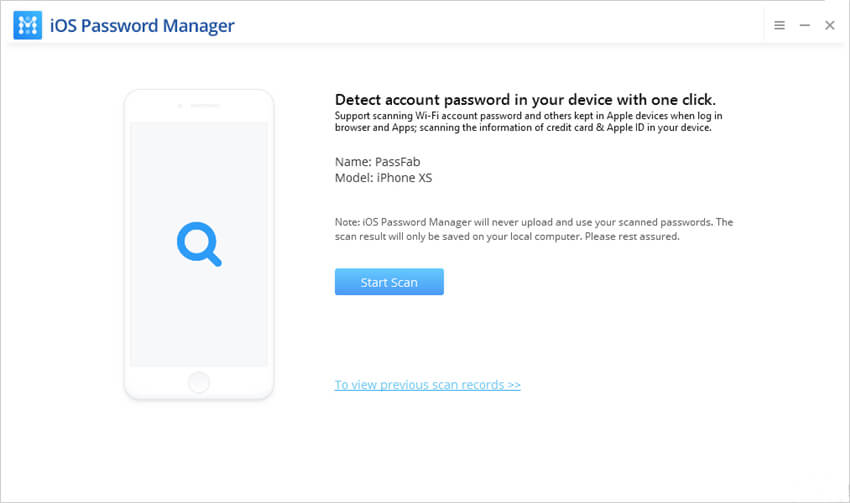 PassFab iOS Password Manager Screenshot