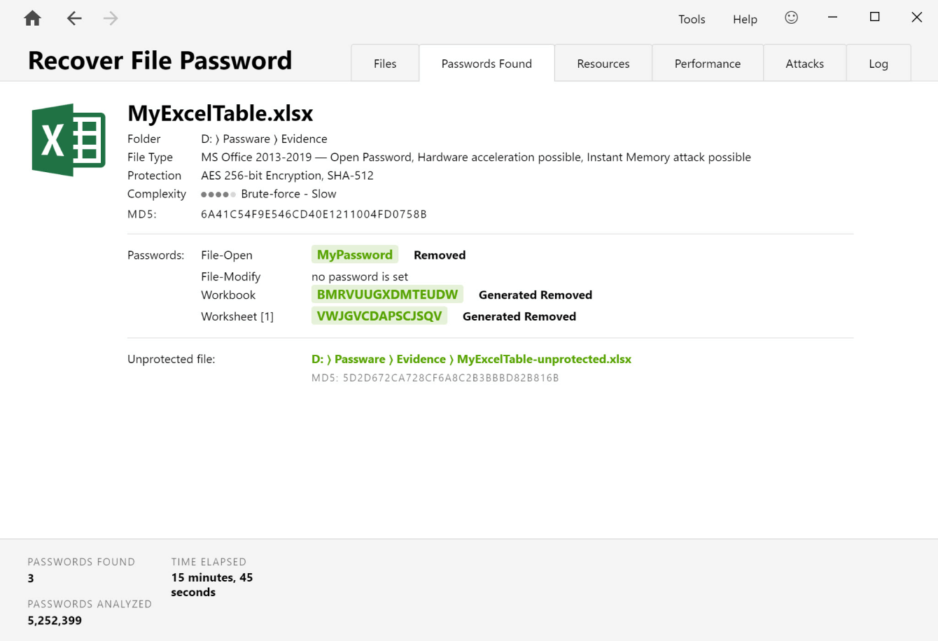 Passware Excel Key Screenshot