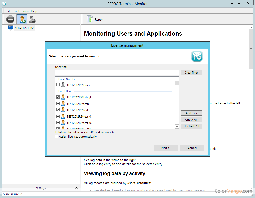REFOG Terminal Monitor Screenshot