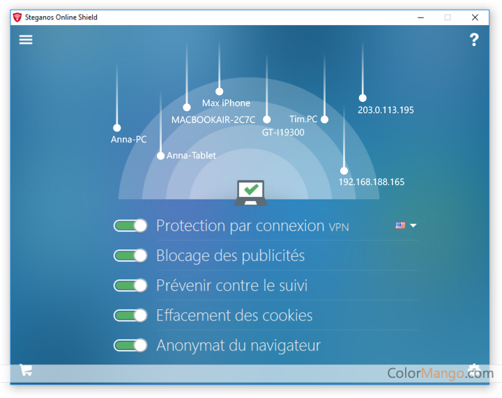 Steganos VPN Online Shield Screenshot
