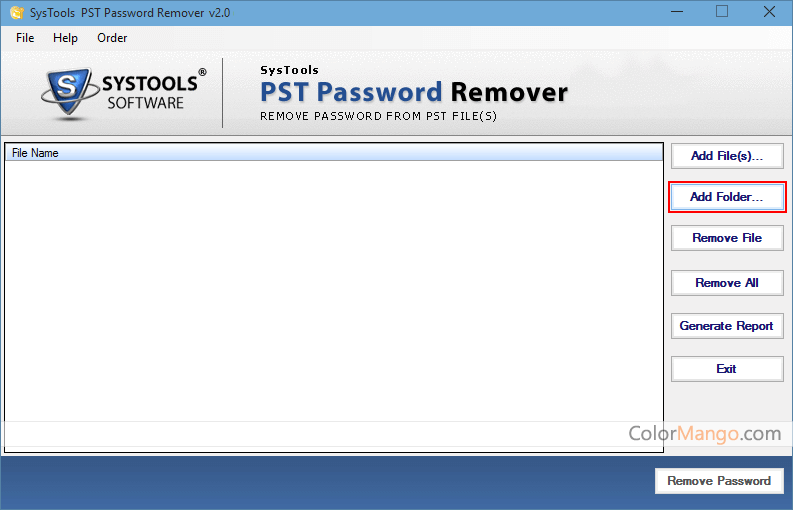 SysTools PST Password Remover Screenshot
