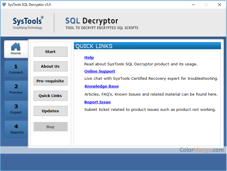 SysTools SQL Decryptor Screenshot