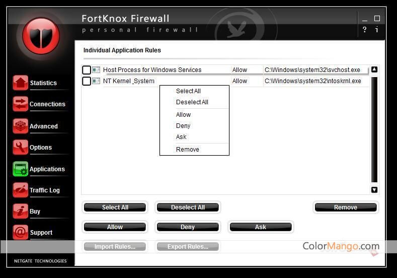 FortKnox Personal Firewall Screenshot
