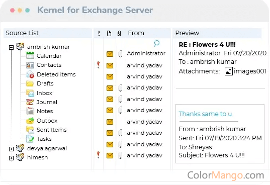 Exchange recover server