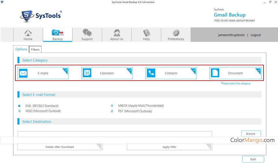 SysTools Yahoo Backup