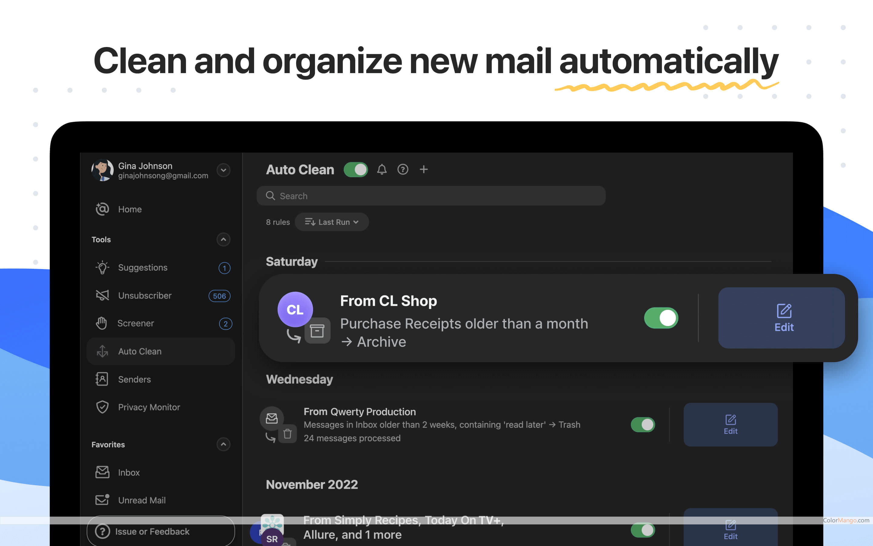 Clean Email Screenshot