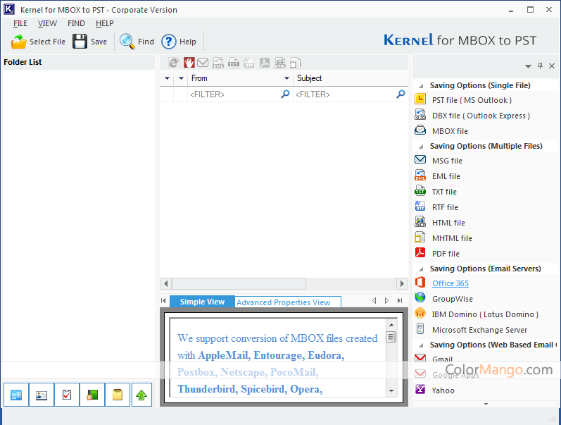 Kernel MBOX to Office 365 Screenshot