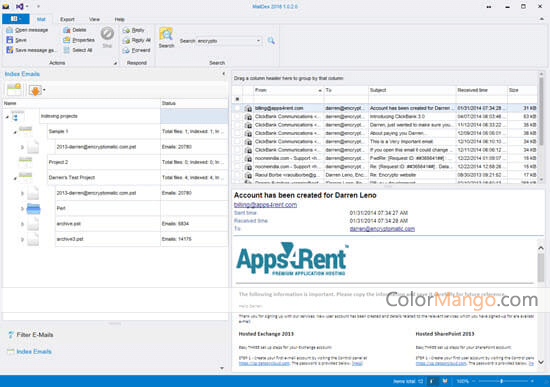 MailDex Email Manager Screenshot