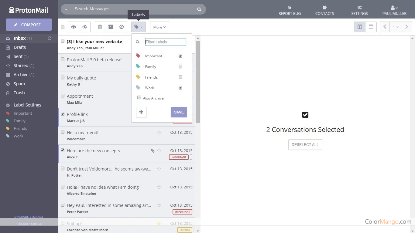 ProtonMail Screenshot