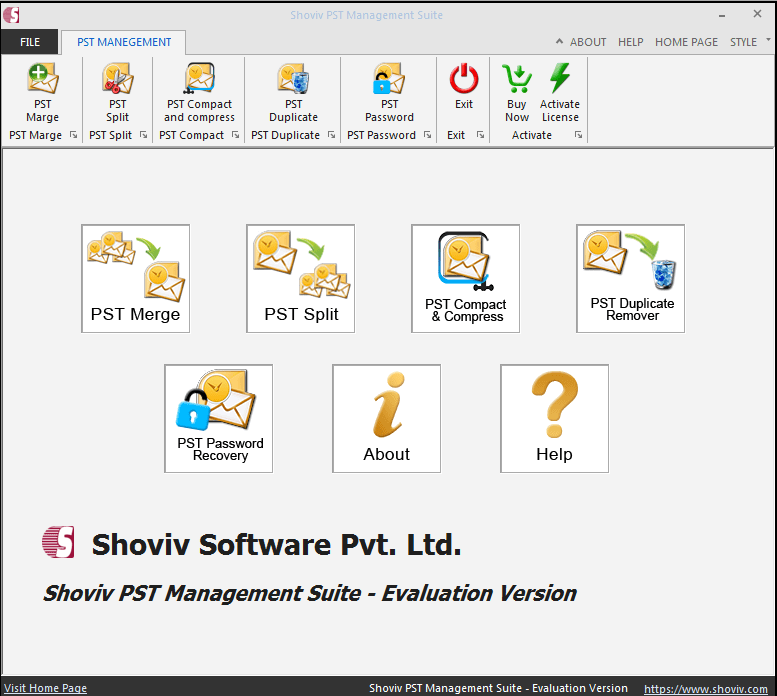 Shoviv PST Management Suite Screenshot