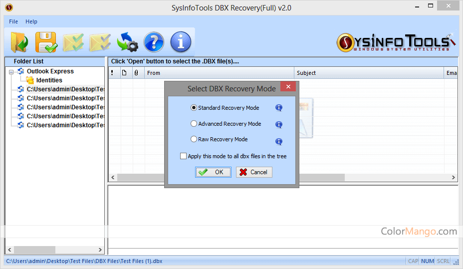 SysInfoTools DBX Recovery Screenshot