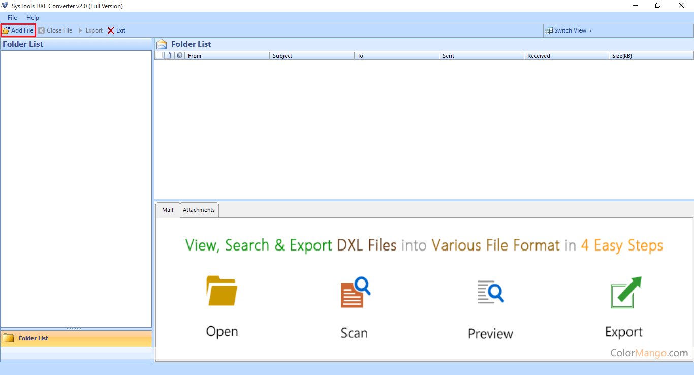 SysTools DXL to PST Converter Screenshot
