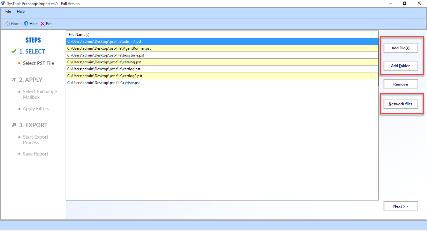 SysTools Exchange Import Screenshot